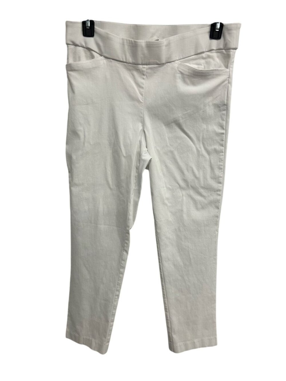 Coral Bay 16S White Stretch Pull-On Straight-Leg Pants Clean Girl Minimalist